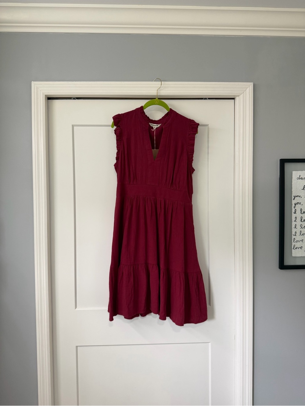 Boden Sleeveless Ruffle-Trim Dress in Raspberry - Picture 6 of 8